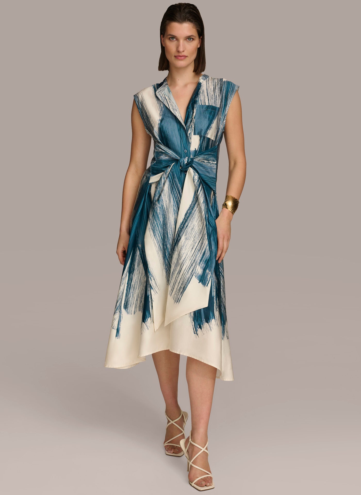 (image for) REFINED PRINT CAP SLEEVE DRESS